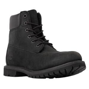 Timberland Premium Womens 6" Ankle Boots US 6.5 Black Nubuck Leather WP NIB